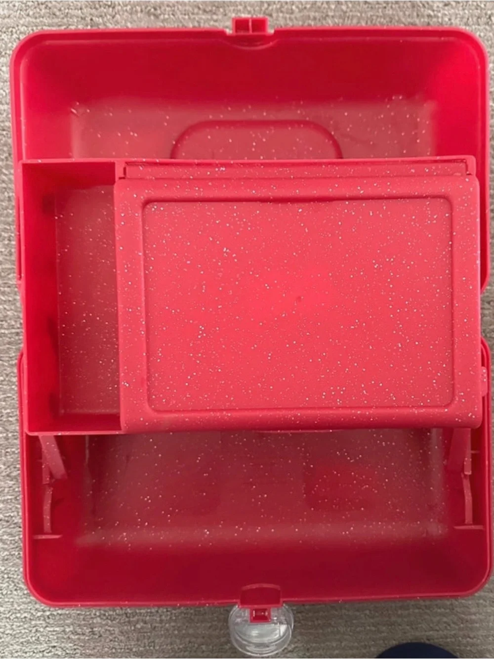 Caboodles Red Glitter Makeup Organizer Case